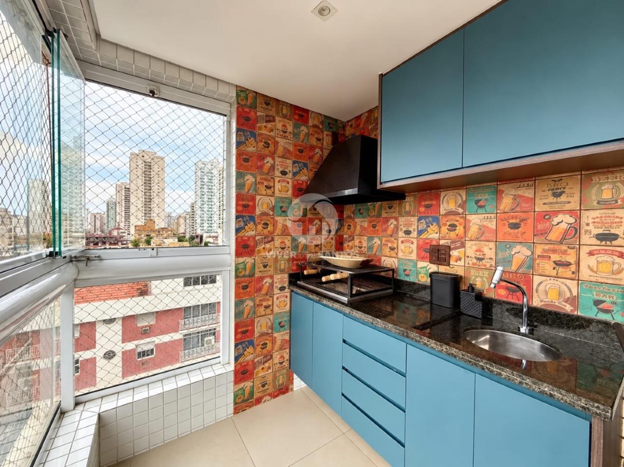 Apartamento 3 Dormitórios, 2 Suítes, Varanda Gourmet, Vista Livre e 2 Vagas no Embaré – Santos/SP em Embaré, Santos — foto 3