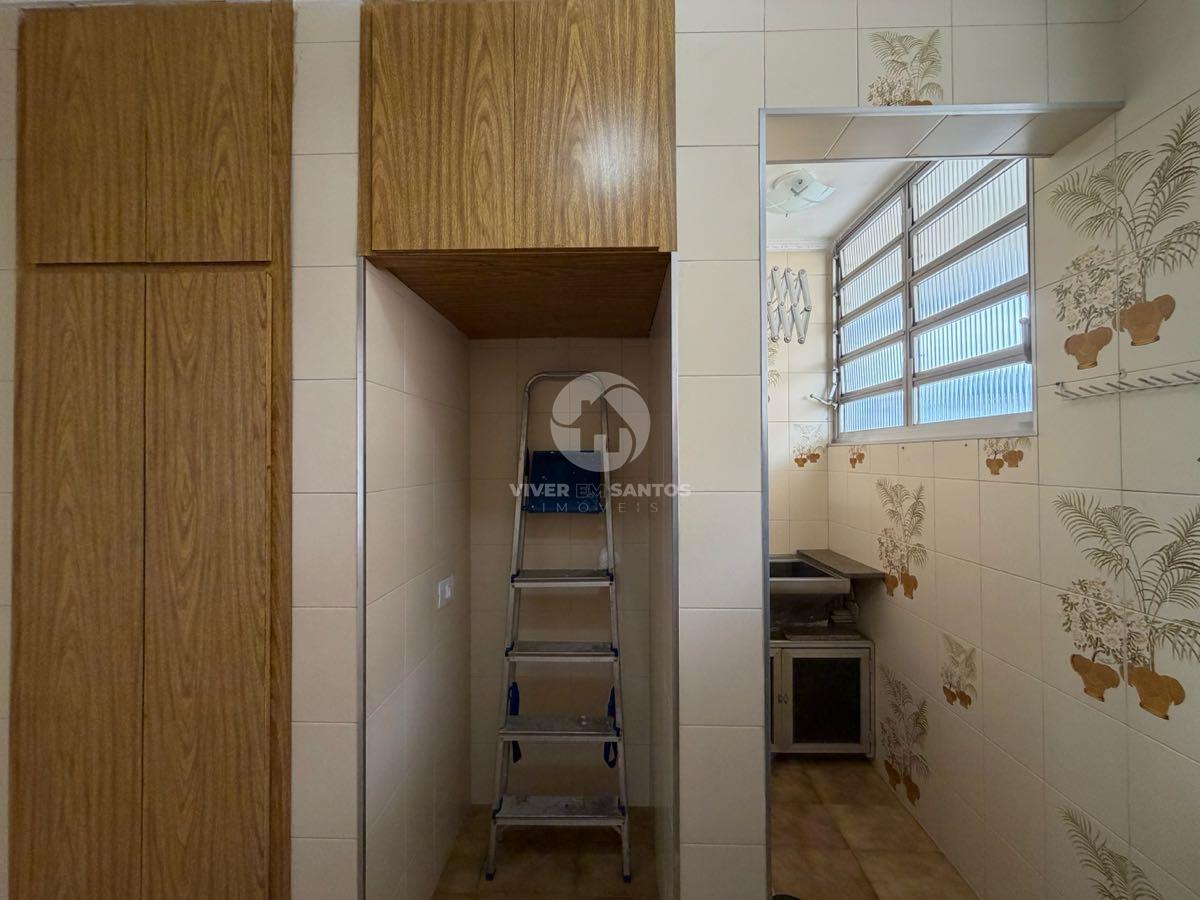 Apartamento 1 Dormitório, Vista Parcial para o Mar, Sala Ampla e Vaga com Manobrista no José Menino – Santos/SP em José Menino, Santos — foto 12