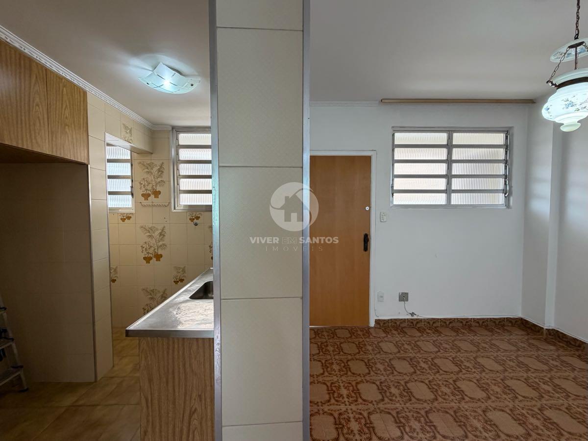 Apartamento 1 Dormitório, Vista Parcial para o Mar, Sala Ampla e Vaga com Manobrista no José Menino – Santos/SP em José Menino, Santos — foto 7