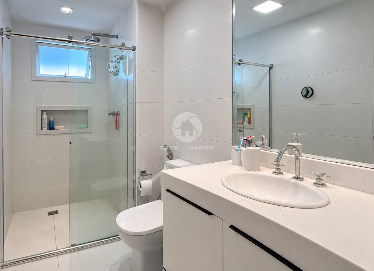 Apartamento 3 Suítes, Varanda Gourmet, Vista Livre e 2 Vagas Demarcadas na Ponta da Praia – Santos/SP em Ponta da Praia, Santos — foto 16