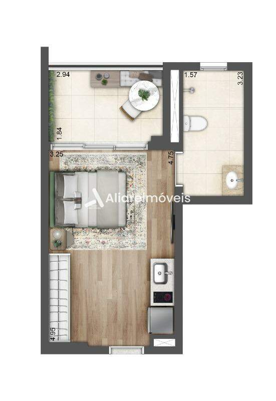 Apartamento à venda com 1 quarto, 32m² - Foto 4