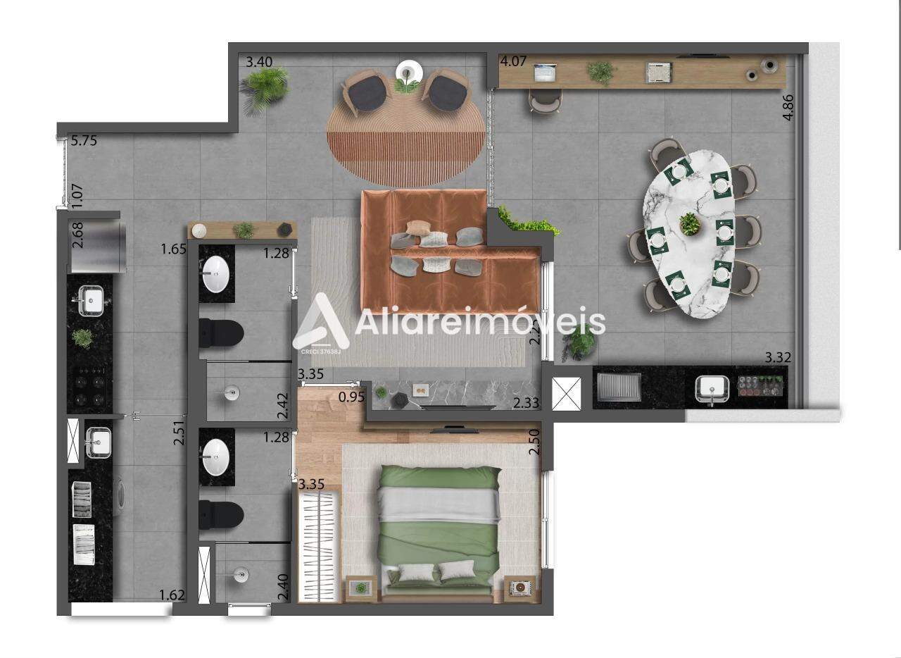 Apartamento à venda com 2 quartos, 67m² - Foto 3