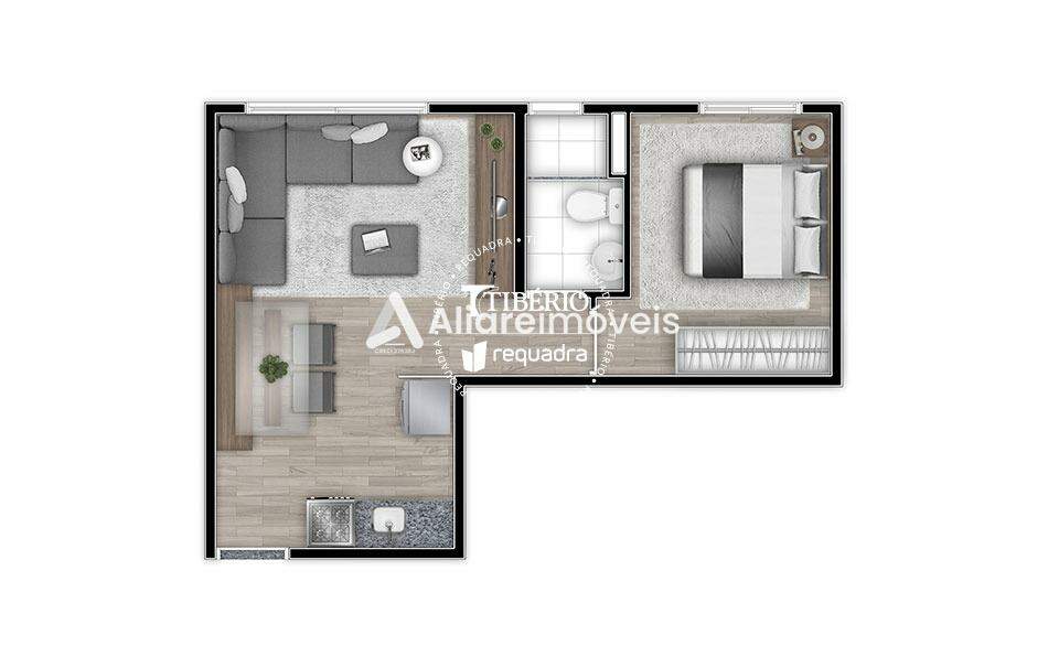 Apartamento à venda com 1 quarto, 34m² - Foto 2