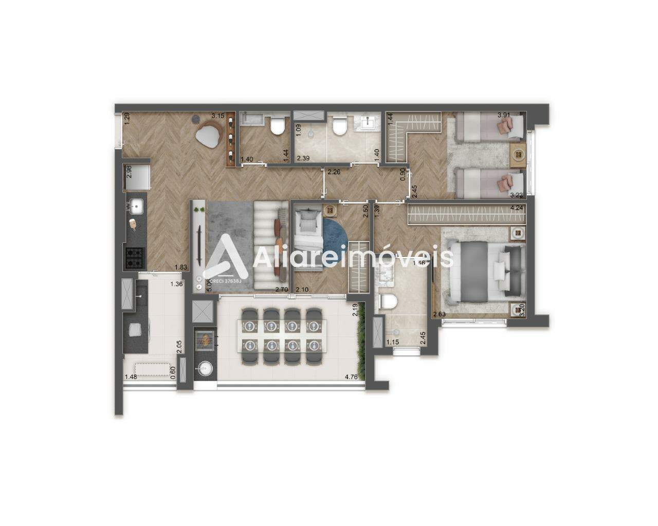 Apartamento à venda com 3 quartos, 82m² - Foto 2