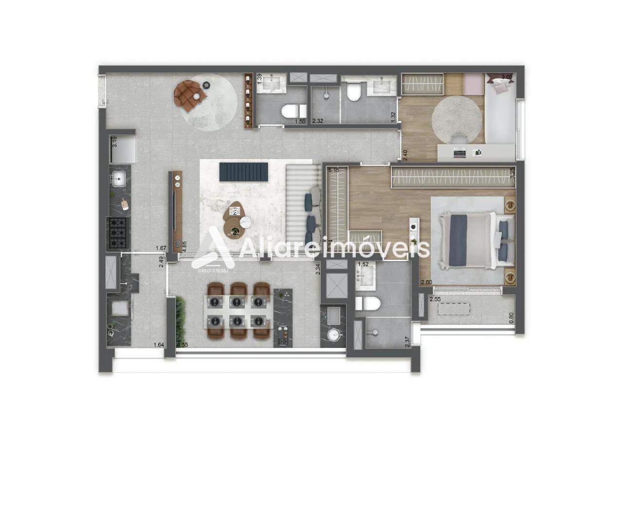 Apartamento à venda com 3 quartos, 85m² - Foto 3