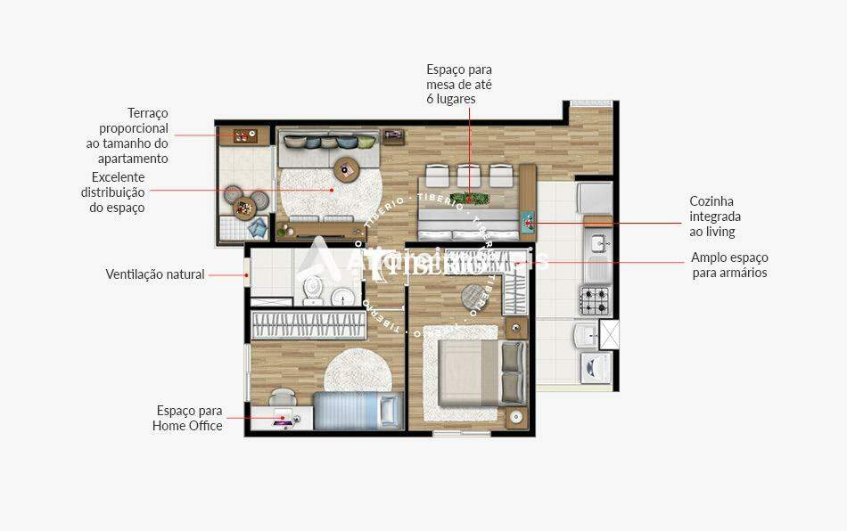 Apartamento à venda com 2 quartos, 51m² - Foto 3