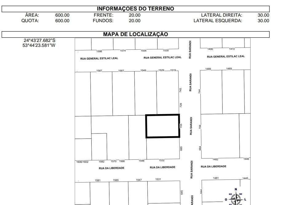 Lote à venda no Centro: 