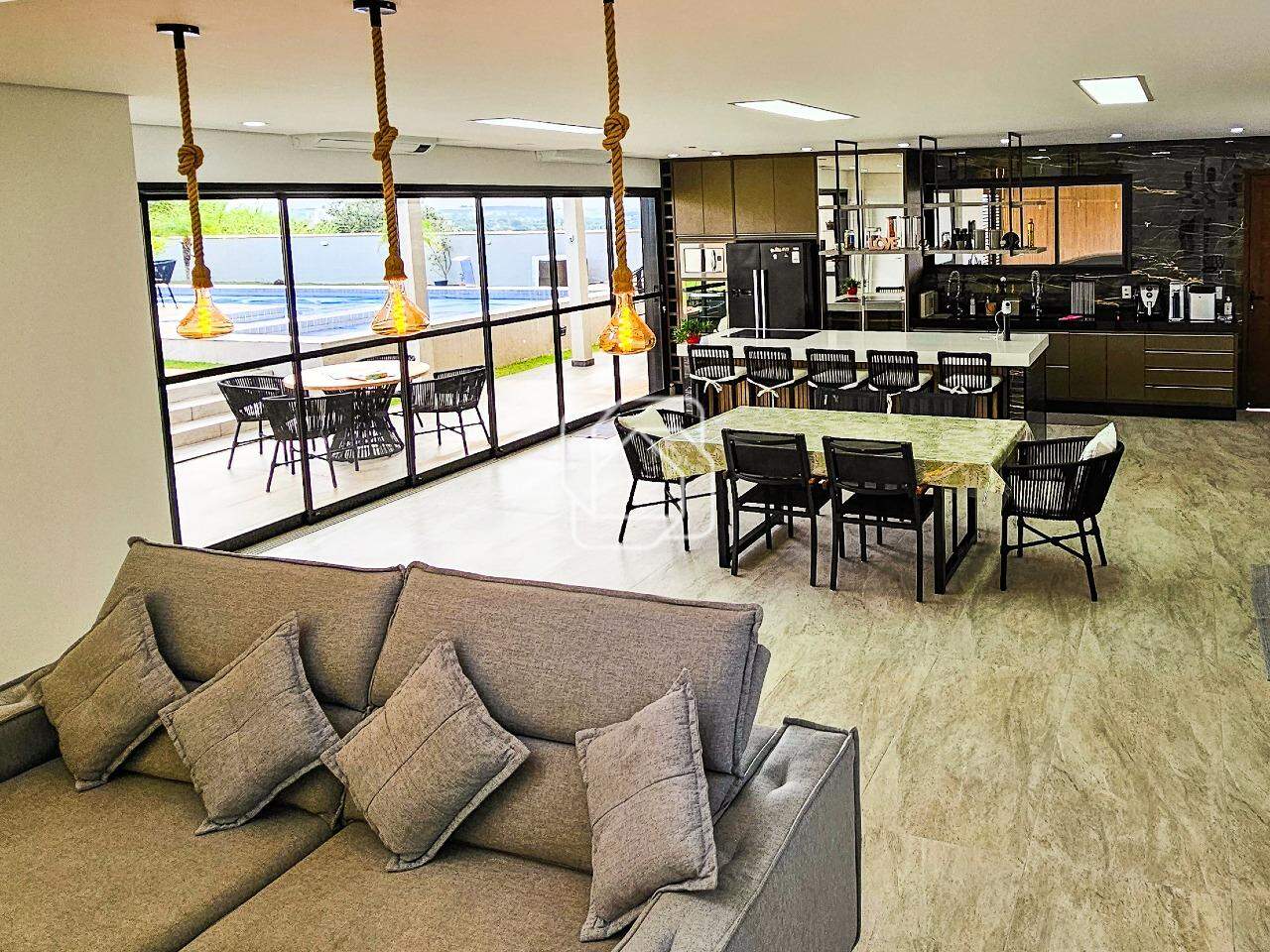 Casa de Condomínio à venda em Itu - SP - Residencial Parque Campos de Santo Antônio II: Área social integrada