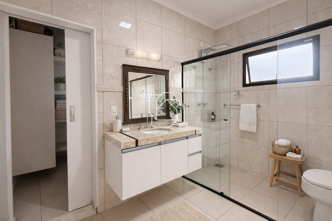 Casa de Condomínio à venda em Indaiatuba - SP - Jardim Residencial Maria Dulce: Banheiro - Home Staging