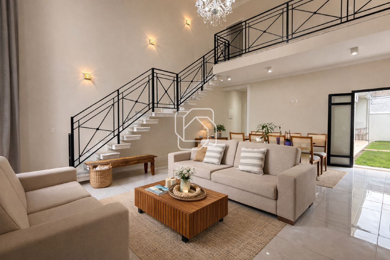 Casa de Condomínio à venda em Indaiatuba - SP - Jardim Residencial Maria Dulce: Sala de estar - Home Staging