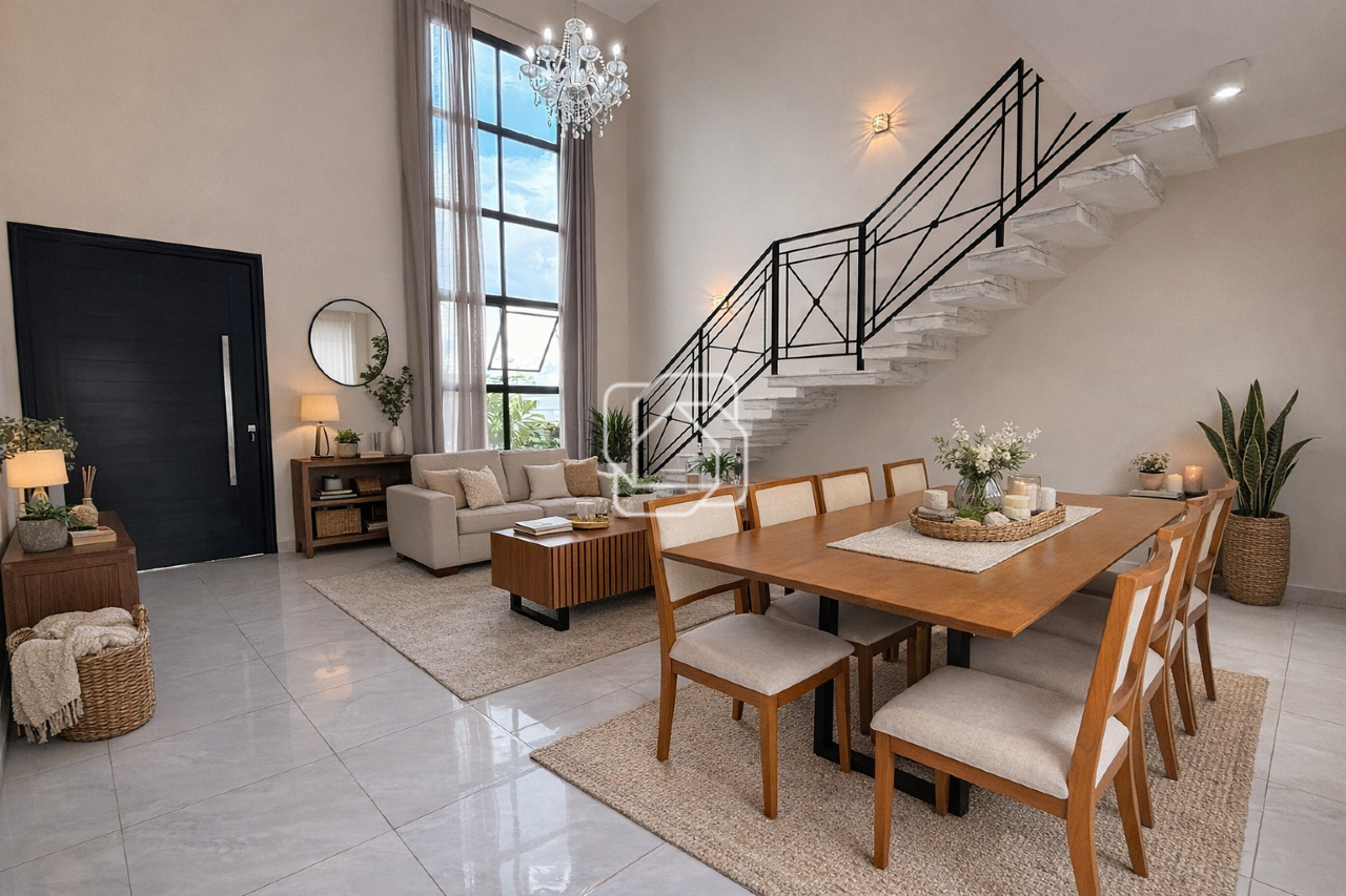 Casa de Condomínio à venda em Indaiatuba - SP - Jardim Residencial Maria Dulce: Sala de jantar - Home Staging