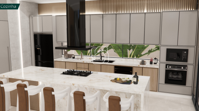 Casa de Condomínio à venda em Indaiatuba - SP - Parque Villa dos Pinheiros: Imagem do projeto 3D