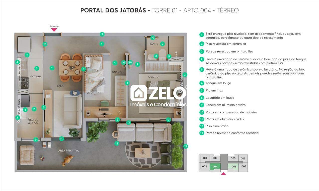 Apartamento em Jardim das Cerejeiras, Campinas - SP | Zelo Imóveis: Apartamento térreo decorado