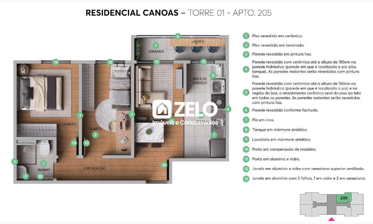 Apartamento em Jardim Aires da Costa, Campinas - SP | Zelo Imóveis: Apartamento decorado