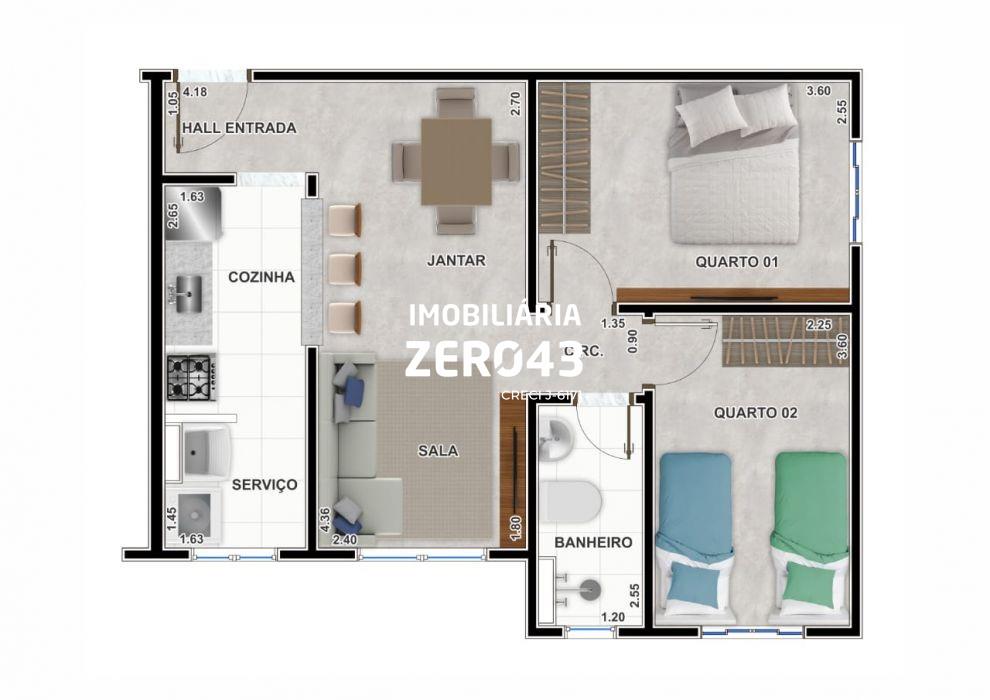 Apartamento | Village III | 2 quartos | à venda | Conjunto Vivi Xavier | Londrina: 