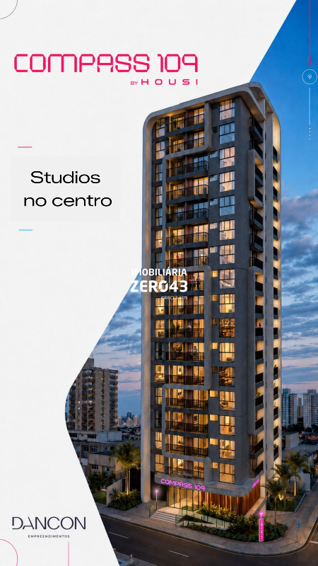 Studio | Compass 109 | 1 quarto | à venda | Jardim Agari | Londrina: 