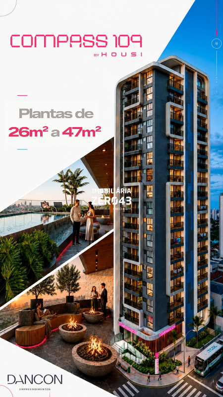 Apartamento | Compass 109 | 1 quarto | à venda | Jardim Agari | Londrina: 