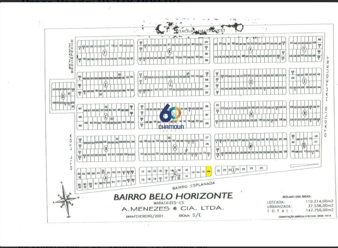 Lote à venda no Belo Horizonte: Lote à venda em Marataízes.
